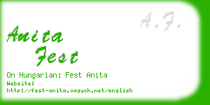 anita fest business card